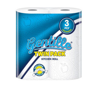 Kitchen Towel Roll Twin Pack Gentille 3 Ply.
