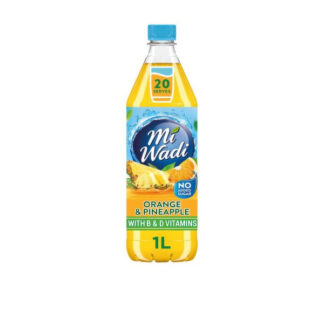 Mi Wadi Orange/Pineapple 1 l. Sugar Free “Including 0.25 c Return Deposits”