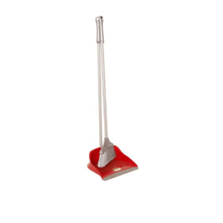 Long Handle Red/Silver Dustpan Set (1 pcs.)
