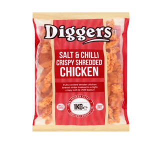 Salt&Chilli Chicken Crispy Shredded Diggers 1 kg. Frozen/Halal.