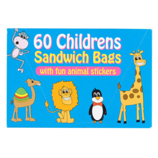 Childrens Sandwich Bags With Fun Animal Stickers(Pack 60)