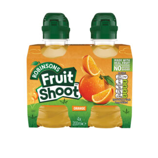 Fruit Shoot Orange Juice Drink 4 Pack (200 ml)  “0.60 c Return Deposits” Free Sugar