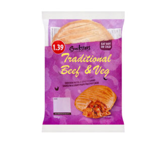 Traditional Beef/Veg Pasty Snacksters 150 g. Ready to Eat