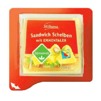 Cheese Food Slices Emmental Milbona 200 g.