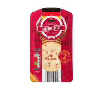 Smoked Cheese Slices With Ham Smooth/Smokey Milbona 200 g.