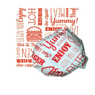 Paper Red Burger Wrap 250x330 mm. 10 pcs.